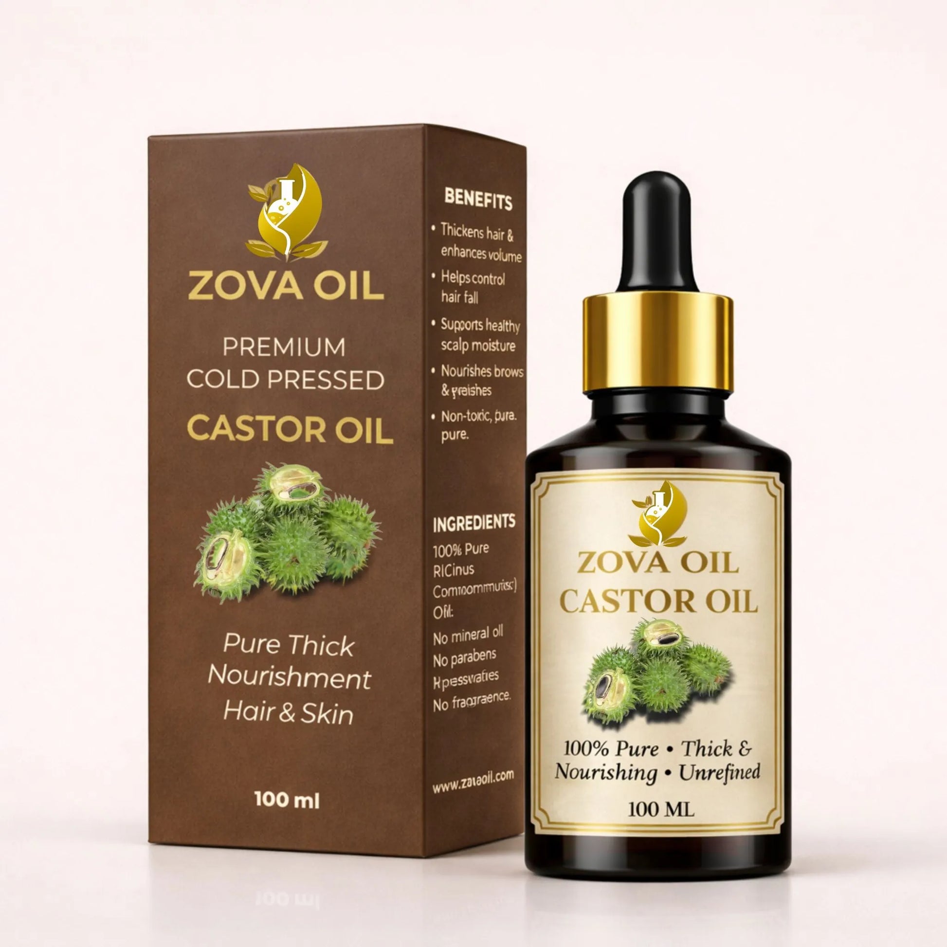 - Pure Castor Oil for Hair Growth & Skin Hydration - Zova Oil - product_type - Pure Castor Oil for Hair Growth & Skin Hydration - Zova Oil -  